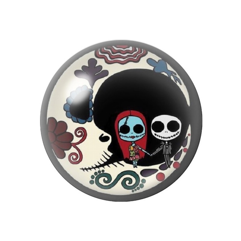 Cabochon en Verre Illustré Jack Gothique 12 à 25mm