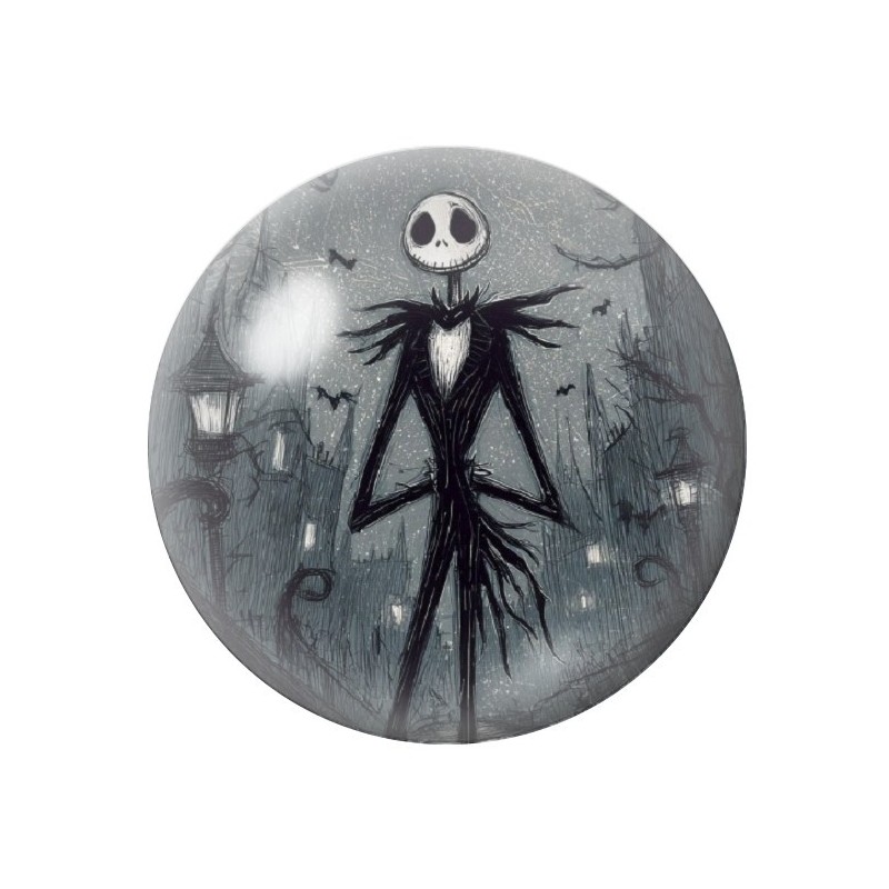 Cabochon en Verre Illustré Jack Gothique 12 à 25mm