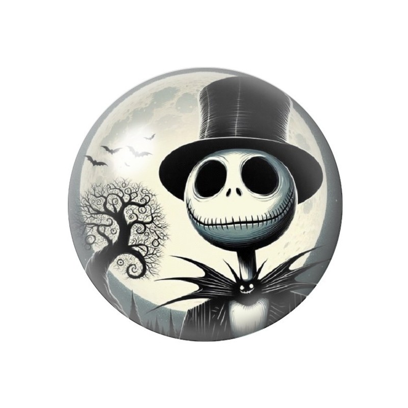 Cabochon en Verre Illustré Jack Gothique 12 à 25mm