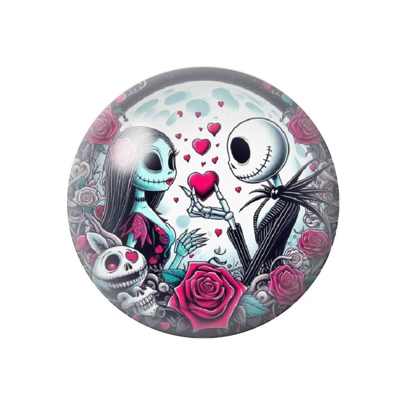 Cabochon en Verre Illustré Jack Gothique 12 à 25mm