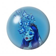 Cabochon en Verre Illustré Noces Funèbres Gothique 12 à 25mm pour la création de bijoux fantaisie - DIY