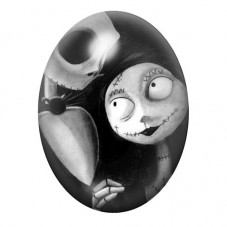 Cabochon en Verre Illustré Jack et Sally Gothique 13x18, 18x25 ou 30x40mm  pour la Création de Bijoux Fantaisie - DIY