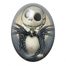 Cabochon en Verre Illustré Jack Skellington demandant le Silence 13x18, 18x25 ou 30x40mm pour la création de bijoux fantaisie - 