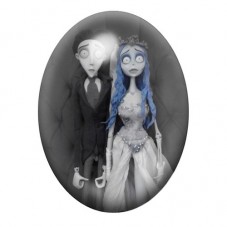 Cabochon en Verre Illustré Noces Funèbres Gothique 13x18, 18x25 ou 30x40mm  pour la Création de Bijoux Fantaisie - DIY