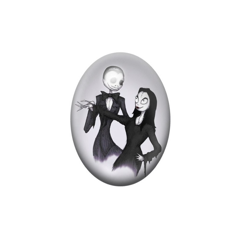 Cabochon en Verre Illustré Jack Addams Gothique 13x18, 18x25 ou 30x40mm