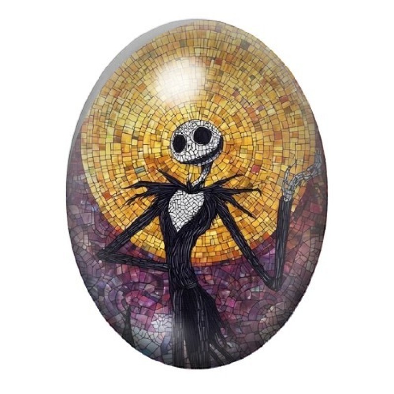 Cabochon en Verre Illustré Jack Gothique 13x18, 18x25 ou 30x40mm