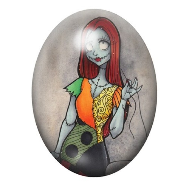 Cabochon en Verre Illustré Jack Sally Gothique 13x18, 18x25 ou 30x40mm