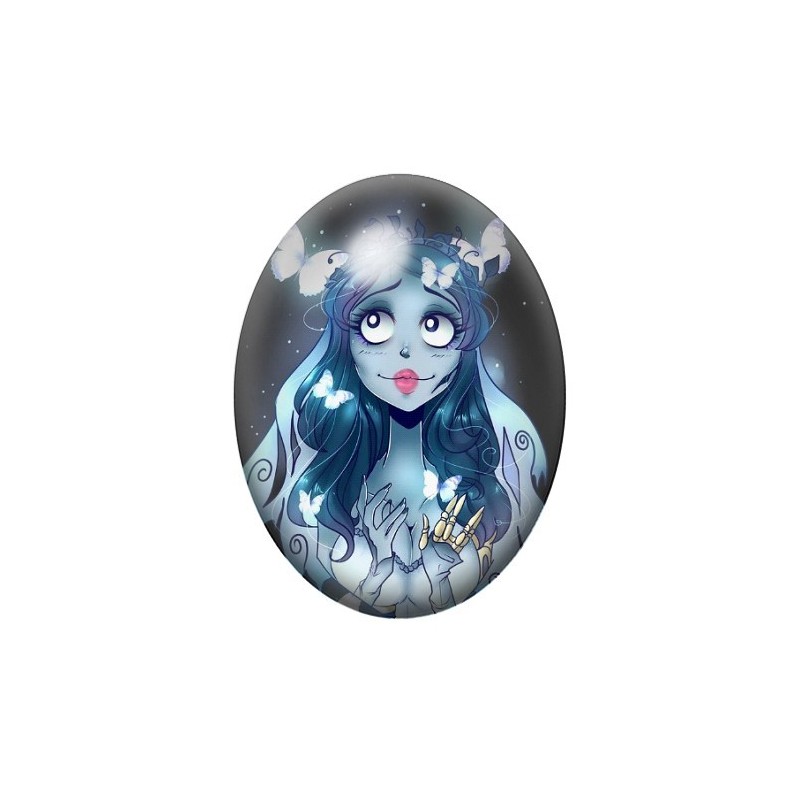 Cabochon en Verre Illustré Noces Funèbres Gothique 13x18, 18x25 ou 30x40mm