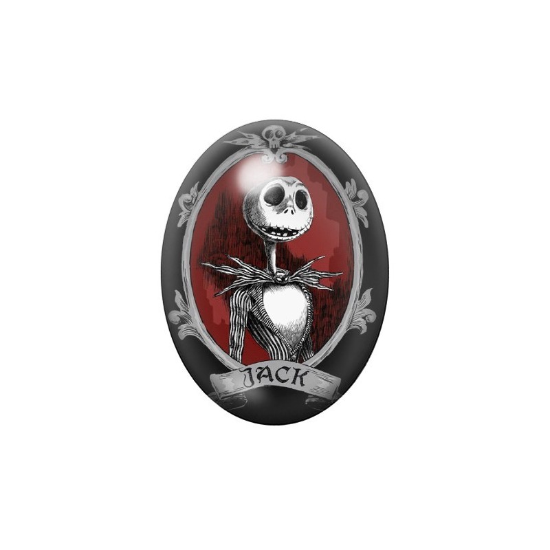Cabochon en Verre Illustré Jack Gothique 13x18, 18x25 ou 30x40mm