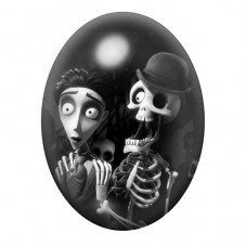 Cabochon en Verre Illustré Noces Funèbres Gothique 13x18, 18x25 ou 30x40mm  pour la Création de Bijoux Fantaisie - DIY