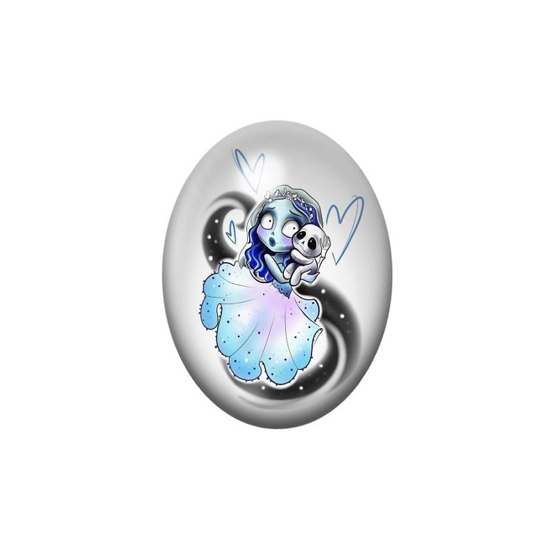 Cabochon en Verre Illustré Jack Noces Funèbres Gothique 13x18, 18x25 ou 30x40mm