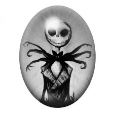 Cabochon en Verre Illustré Jack Skellington aux Bras Croisés au Crayon 13x18, 18x25 ou 30x40mm pour la création de bijoux fantai