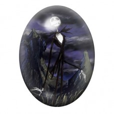 Cabochon en Verre Illustré Jack Skellington dans un Paysage Montagneux 13x18, 18x25 ou 30x40mm pour la création de bijoux fantai