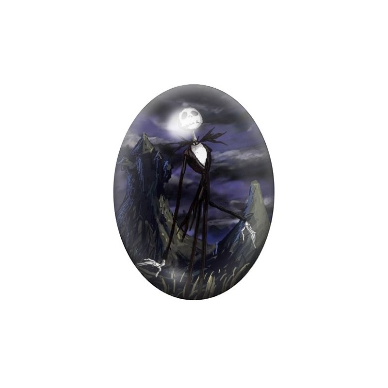 Cabochon en Verre Illustré Jack Gothique 13x18, 18x25 ou 30x40mm