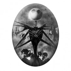 Cabochon en Verre Illustré Jack Gothique 13x18, 18x25 ou 30x40mm  pour la Création de Bijoux Fantaisie - DIY