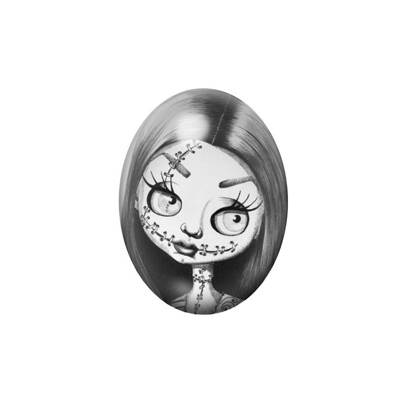 Cabochon en Verre Illustré Jack Sally Gothique 13x18, 18x25 ou 30x40mm