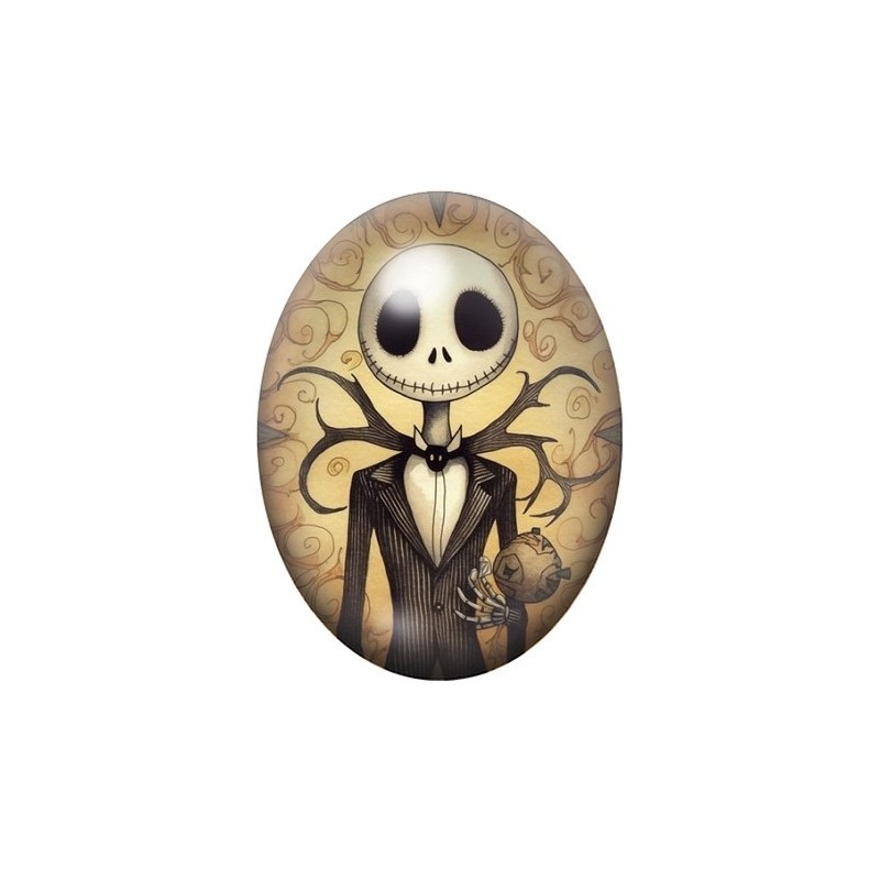 Cabochon en Verre Illustré Jack Gothique 13x18, 18x25 ou 30x40mm
