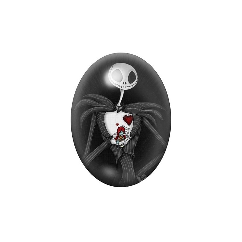 Cabochon en Verre Illustré Jack Gothique 13x18, 18x25 ou 30x40mm