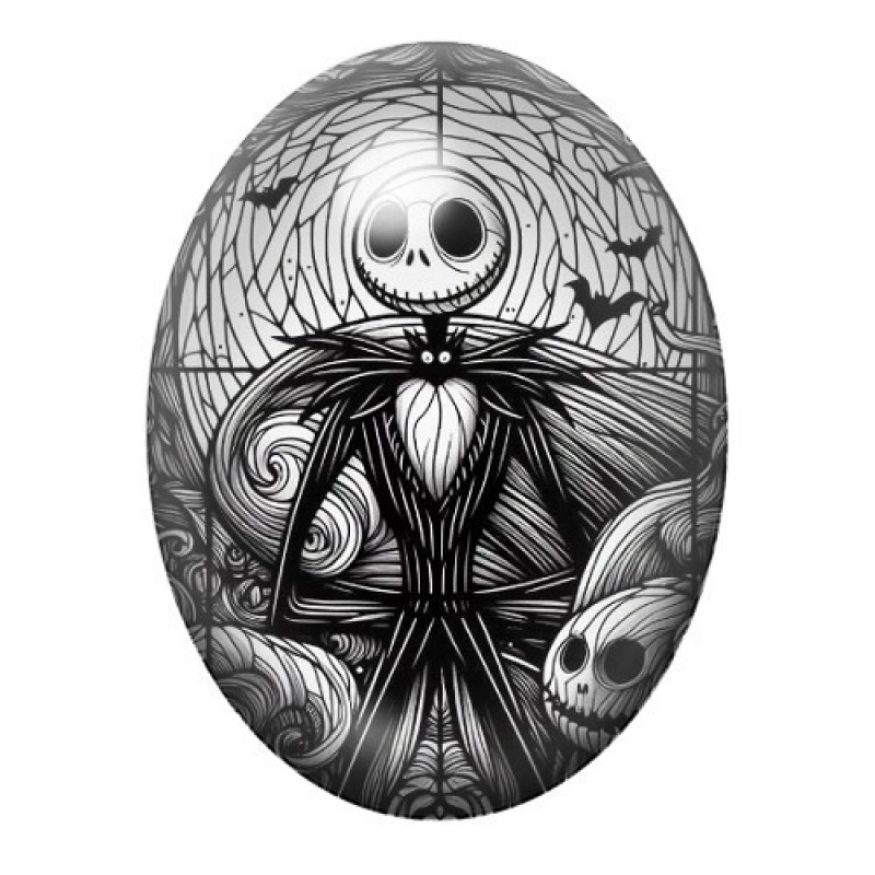 Cabochon en Verre Illustré Jack Gothique 13x18, 18x25 ou 30x40mm