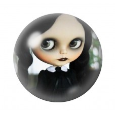 Cabochons en Verre Illustré Mercredi Blythe Gothique 12 à 25mm  pour la Création de Bijoux Fantaisie - DIY