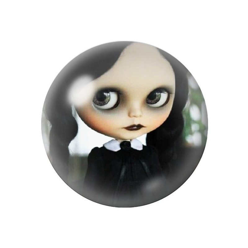 Cabochons en Verre Illustré Mercredi Blythe Gothique 12 à 25mm