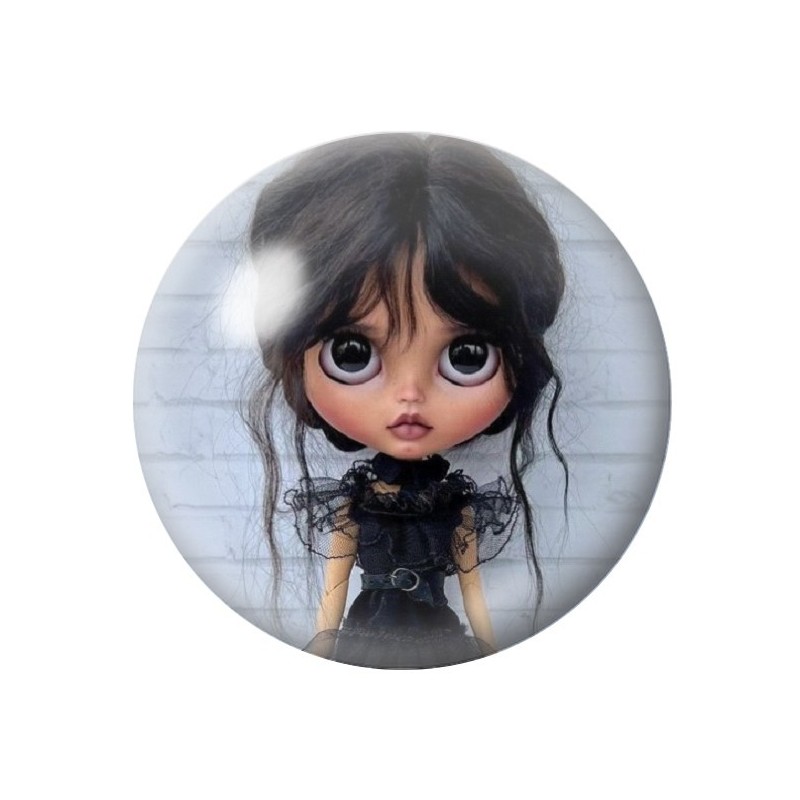 Cabochons en Verre Illustré Mercredi Blythe Gothique 12 à 25mm