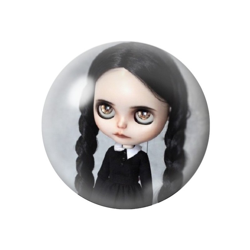 Cabochons en Verre Illustré Mercredi Blythe Gothique 12 à 25mm