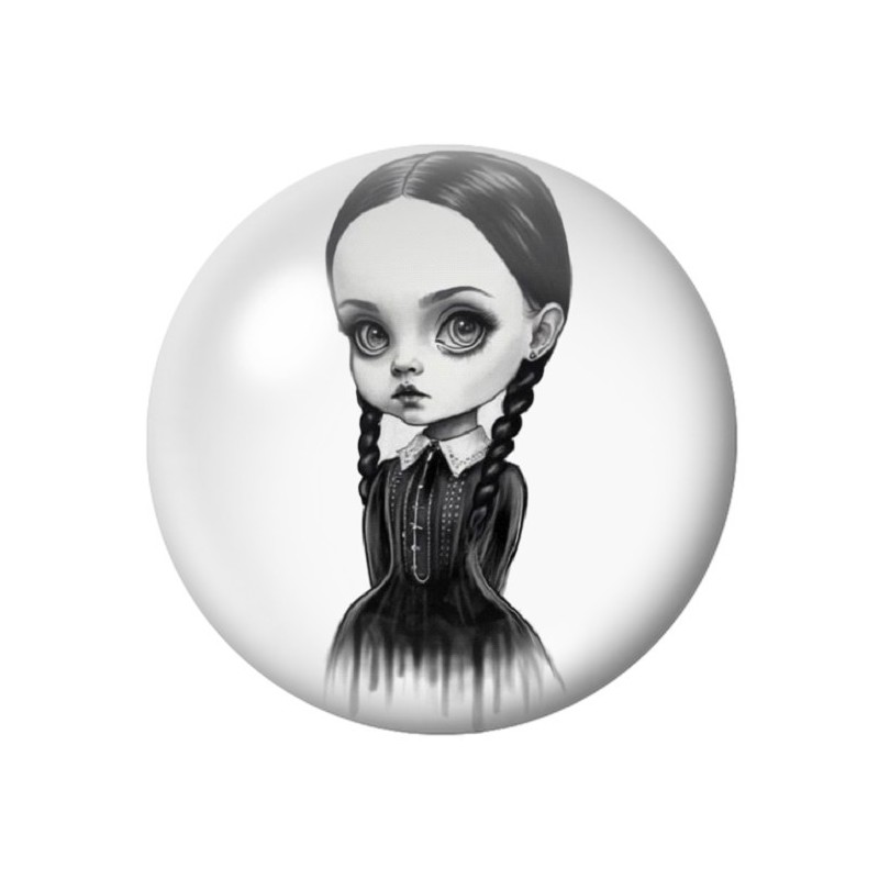 Cabochons en Verre Illustré Mercredi Gothique 12 à 25mm