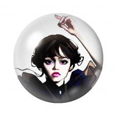 Cabochons en Verre Illustré Mercredi Gothique 12 à 25mm  pour la Création de Bijoux Fantaisie - DIY