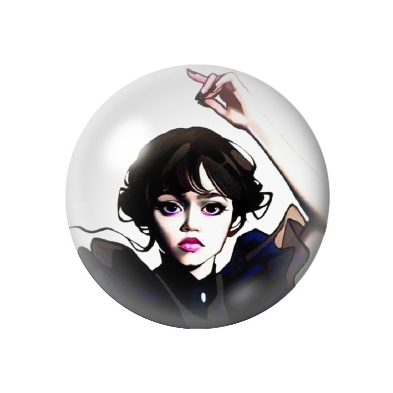 Cabochons en Verre Illustré Mercredi Gothique 12 à 25mm