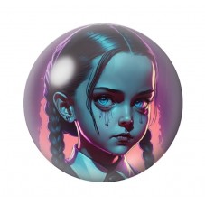 Cabochons en Verre Illustré Mercredi Gothique 12 à 25mm  pour la Création de Bijoux Fantaisie - DIY