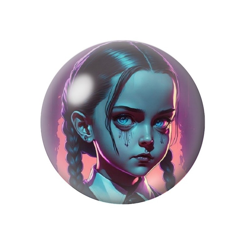 Cabochons en Verre Illustré Mercredi Gothique 12 à 25mm