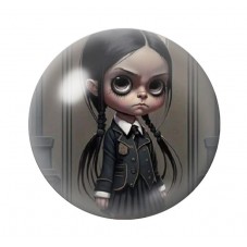 Cabochons en Verre Illustré Mercredi Gothique 12 à 25mm  pour la Création de Bijoux Fantaisie - DIY