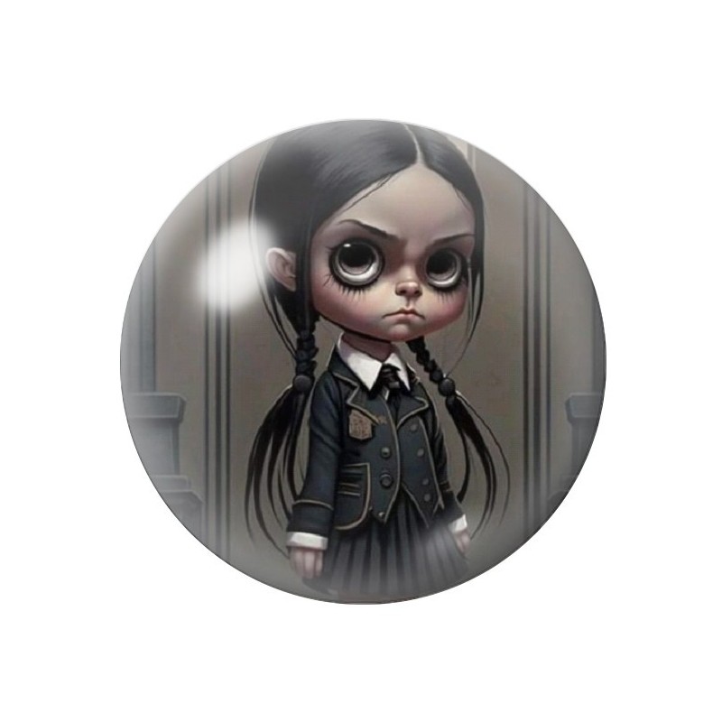 Cabochons en Verre Illustré Mercredi Gothique 12 à 25mm