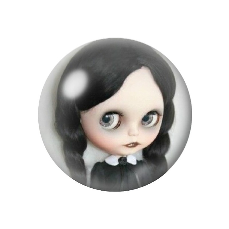 Cabochons en Verre Illustré Mercredi Blythe Gothique 12 à 25mm