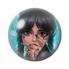 Cabochons en Verre Illustré Mercredi Gothique 12 à 25mm  pour la Création de Bijoux Fantaisie - DIY