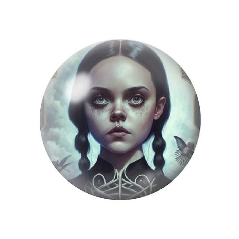 Cabochons en Verre Illustré Mercredi Gothique 12 à 25mm