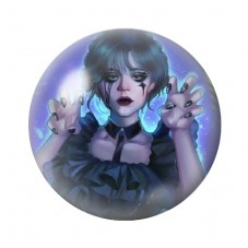 Cabochons en Verre Illustré Mercredi Gothique 12 à 25mm  pour la Création de Bijoux Fantaisie - DIY