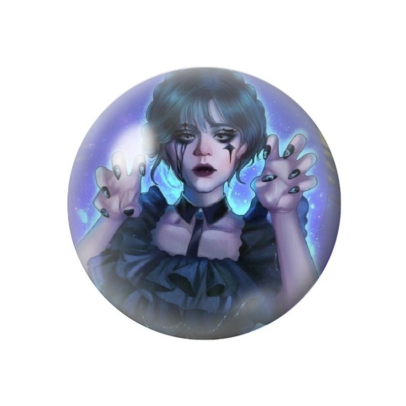 Cabochons en Verre Illustré Mercredi Gothique 12 à 25mm