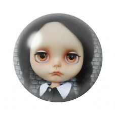 Cabochons en Verre Illustré Mercredi Blythe Gothique 12 à 25mm  pour la Création de Bijoux Fantaisie - DIY