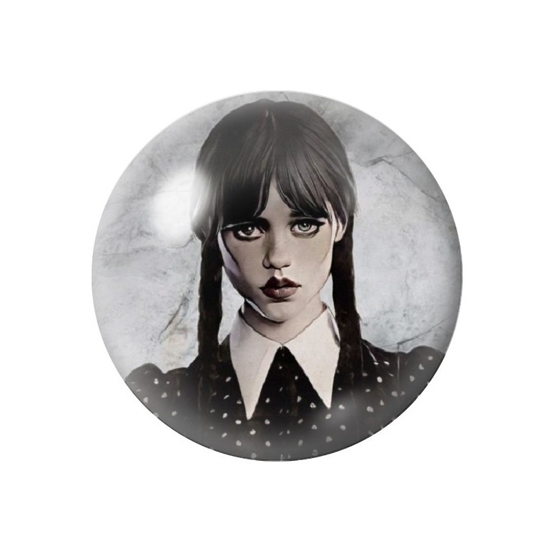 Cabochons en Verre Illustré Mercredi Gothique 12 à 25mm