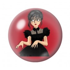 Cabochons en Verre Illustré Mercredi Gothique 12 à 25mm  pour la Création de Bijoux Fantaisie - DIY