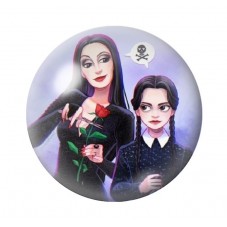 Cabochons en Verre Illustré Mercredi Gothique 12 à 25mm  pour la Création de Bijoux Fantaisie - DIY