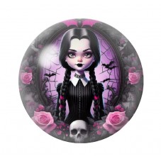 Cabochons en Verre Illustré Mercredi Gothique 12 à 25mm  pour la Création de Bijoux Fantaisie - DIY