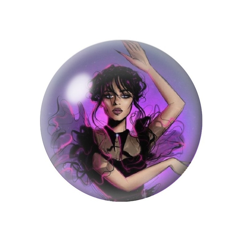 Cabochons en Verre Illustré Mercredi Gothique 12 à 25mm