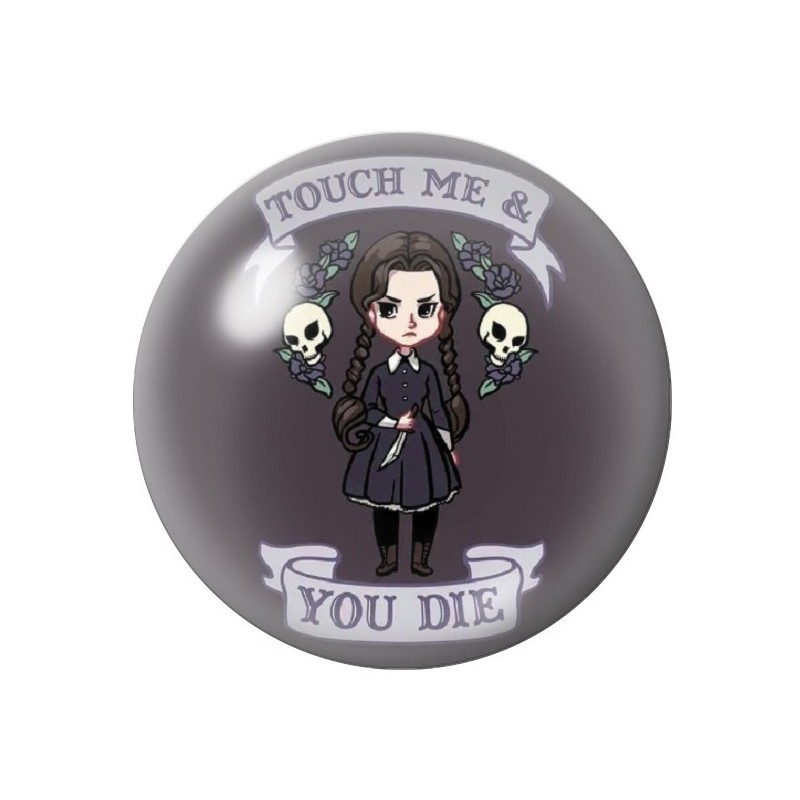 Cabochons en Verre Illustré Mercredi Gothique 12 à 25mm