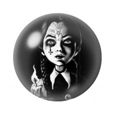 Cabochons en Verre Illustré Mercredi Gothique 12 à 25mm  pour la Création de Bijoux Fantaisie - DIY