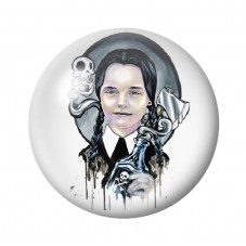 Cabochons en Verre Illustré Mercredi Gothique 12 à 25mm  pour la Création de Bijoux Fantaisie - DIY