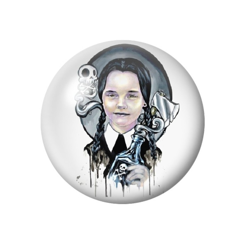 Cabochons en Verre Illustré Mercredi Gothique 12 à 25mm