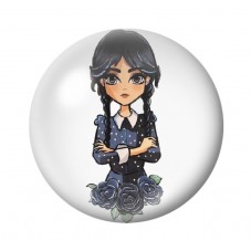 Cabochons en Verre Illustré Mercredi Gothique 12 à 25mm  pour la Création de Bijoux Fantaisie - DIY